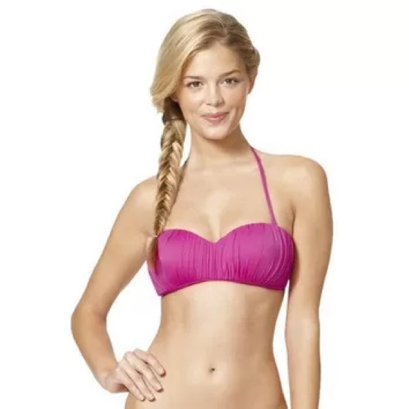 Xhilaration Fuschia bandeau bikini top with removable straps - Picture 15 of 16